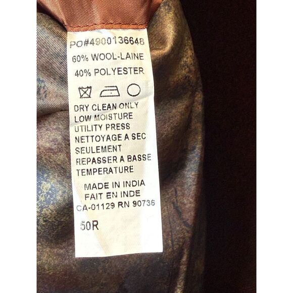 Tallia Sport Coat Men's Size 50R Brown Slim Fit Textured Wool Blend Workwear NWT - Picture 5 of 7